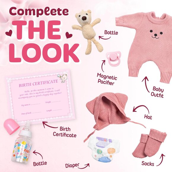 🆕18inch Full Body Silicone Vinyl Newborn Baby Poseable Limbs Rosie Knit Girl - Picture 6 of 7